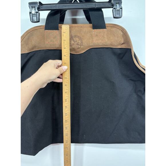 Vintage Eddie Bauer Suede Denim‎ Leather Log Firewood Tote Carrier Wrap Bag RARE - Picture 3 of 7